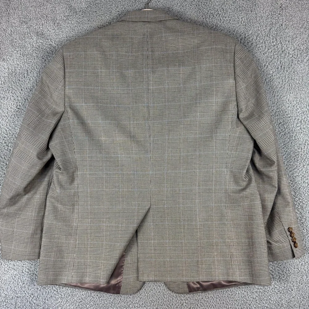 Lauren Ralph Lauren Blazer Mens 48R Brown Check Plaid Stretch Sport‎ Coat Jacket